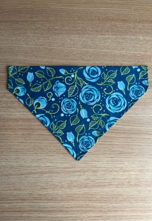 Turquoise Roses dog bandana