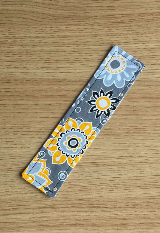 Gray with Yellow Floral Bookmark