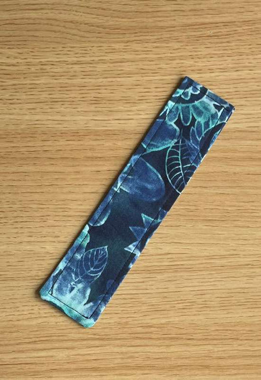 Navy and Turquoise Floral Bookmark