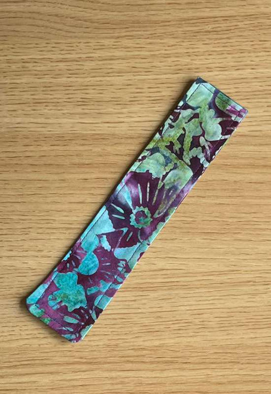 Purple, Teal, & Green Floral Bookmark