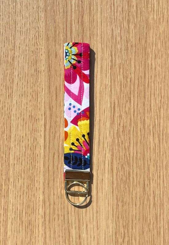 Radiant Florals wristlet keychain