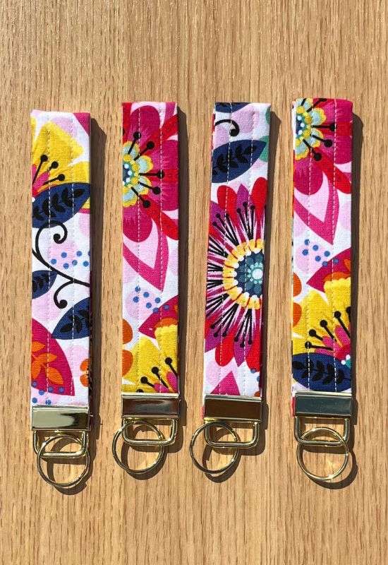 Radiant Florals wristlet keychain