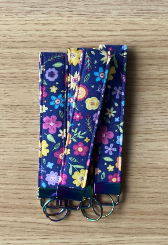 Wildflower Whimsy wristlet keychain