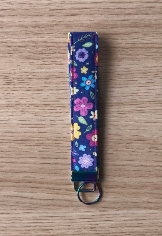 Wildflower Whimsy wristlet keychain