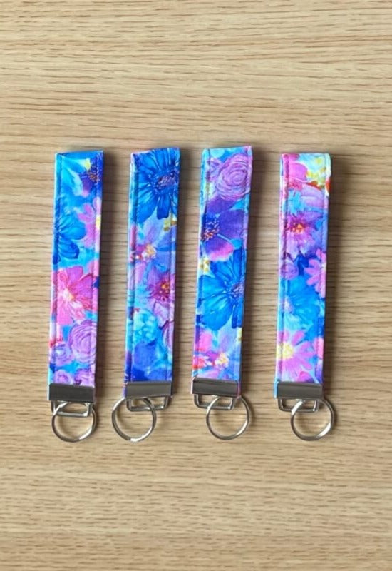 Fuchsia Blossom wristlet keychain