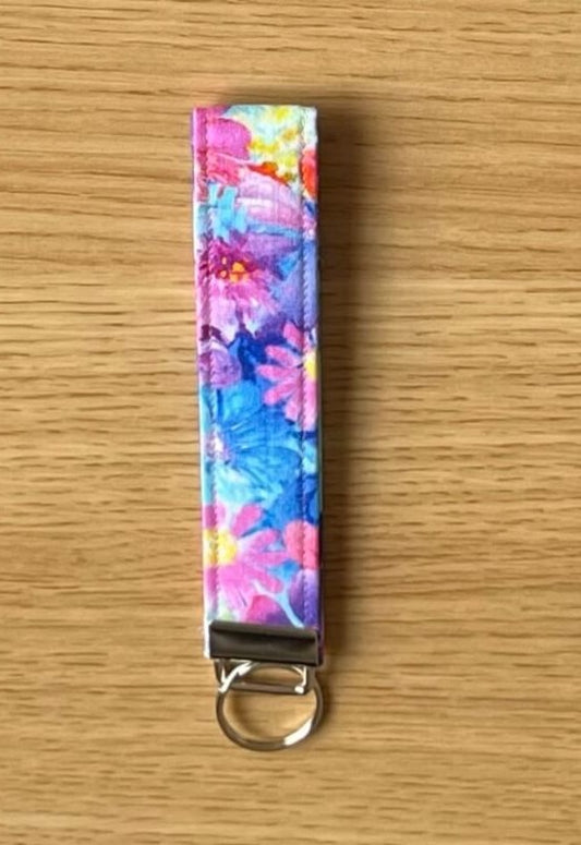 Fuchsia Blossom wristlet keychain