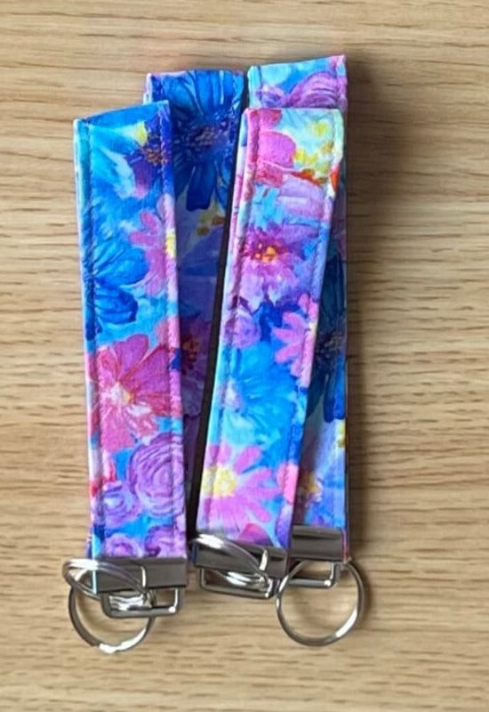 Fuchsia Blossom wristlet keychain