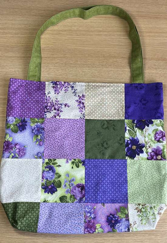 Purple Floral Patchwork Tote