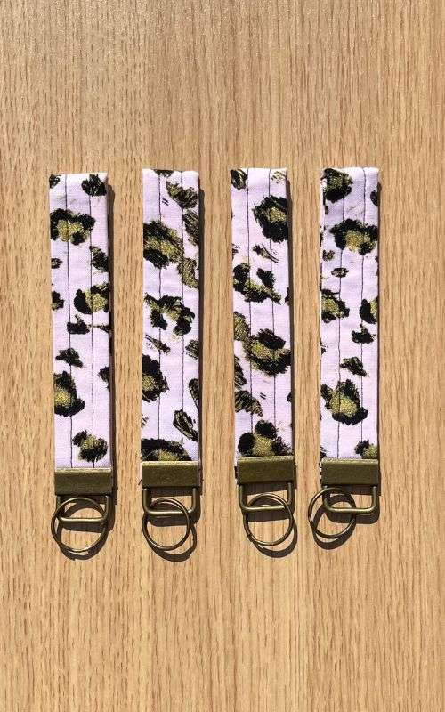 Blush & Bold Cheetah wristlet keychain