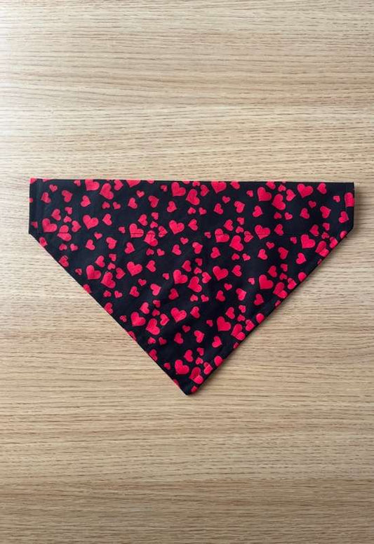 Red Hearts Dog Bandana