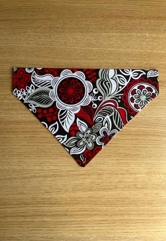 Red, White, and Black Floral dog bandana