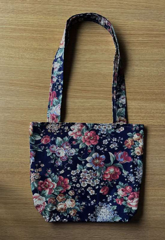 Navy Floral Busy Bag Tote