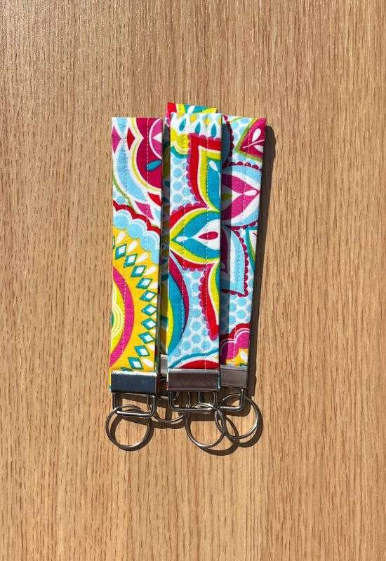Tropical Mandala wristlet keychain