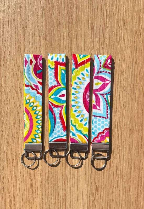 Tropical Mandala wristlet keychain