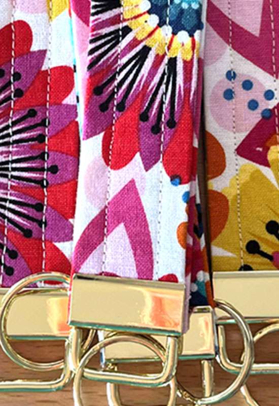 Radiant Florals wristlet keychain