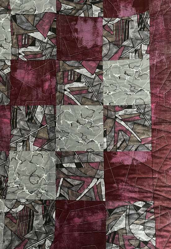 Burgundy & Grey Around the World Quilt