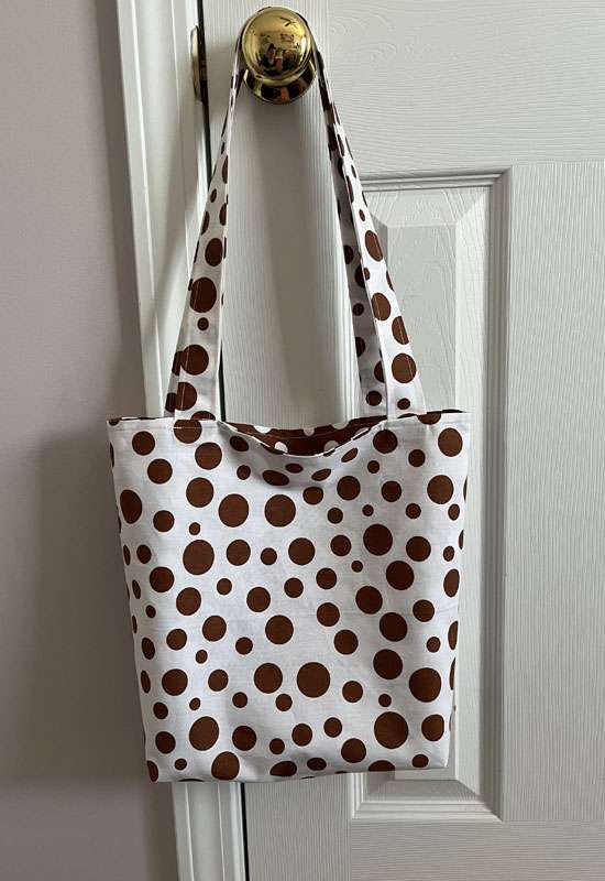 Brown & White Polka Dot Busy Bag Tote