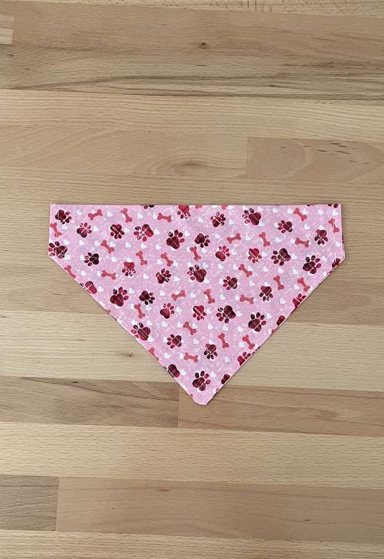 Dog Bones & Paw Prints Dog Bandana - Pink