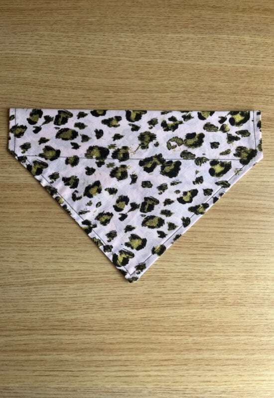 Pale Pink with Cheetah Print Dog Bandana