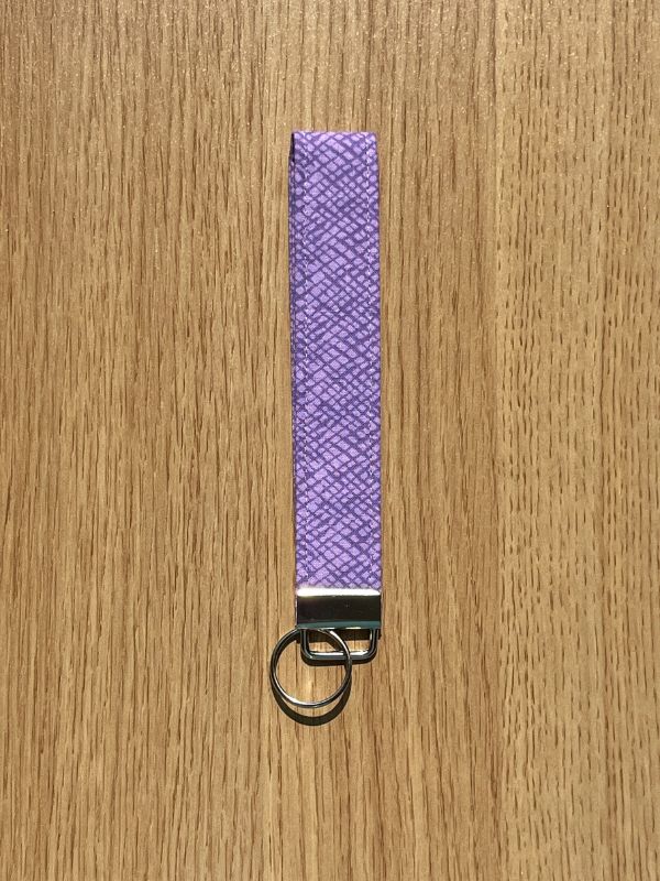 Purple Crosshatch Wristlet Keychain