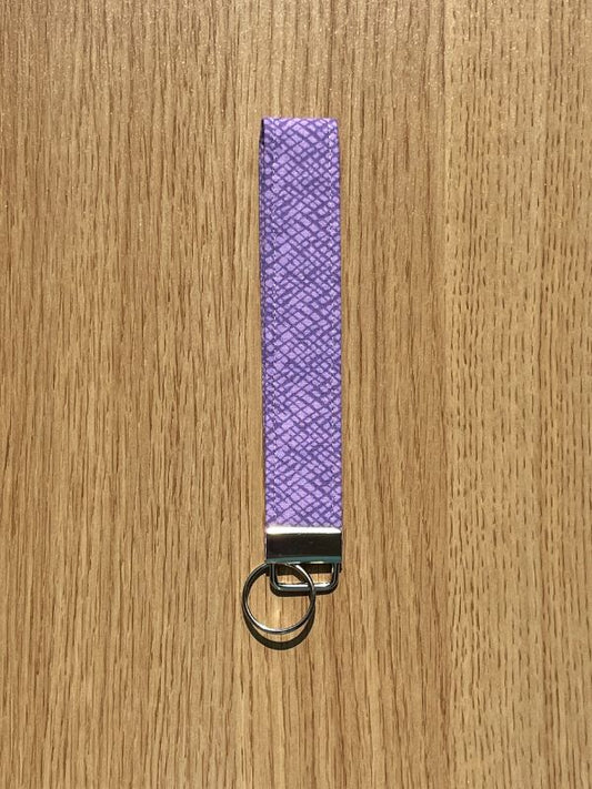 Purple Crosshatch Wristlet Keychain