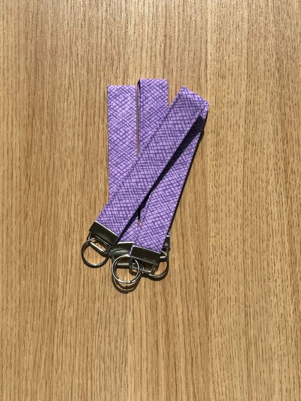 Purple Crosshatch Wristlet Keychain