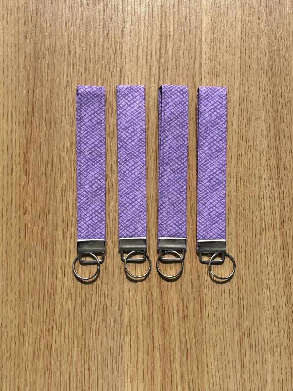 Purple Crosshatch Wristlet Keychain