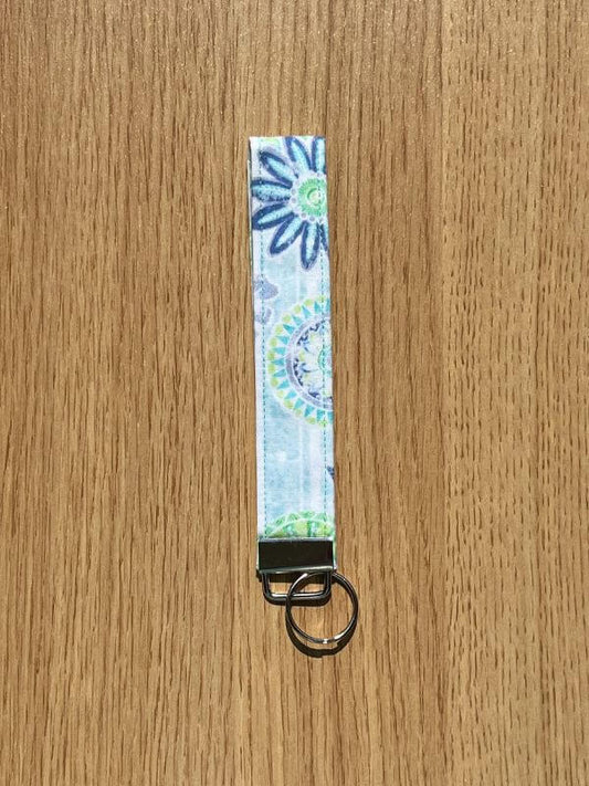 Turquoise Garden Breeze Wristlet Keychain