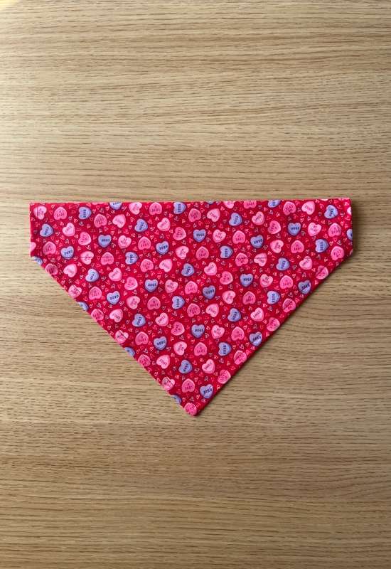 Conversation Hearts Dog Bandana