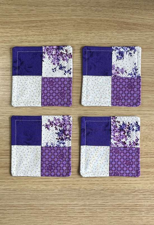 Purple & Cream Coaster Set