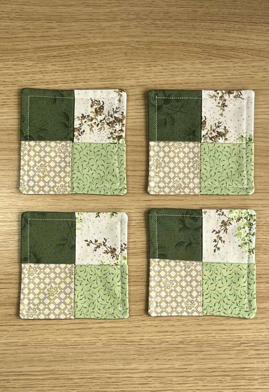 Green & Cream Coaster Set