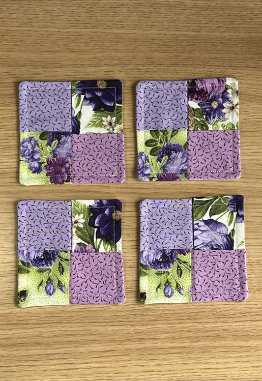 Purple Floral Coaster Set