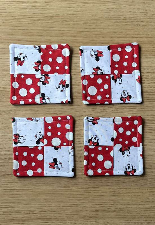 Minnie Mouse & Red Polka Dots Coaster Set