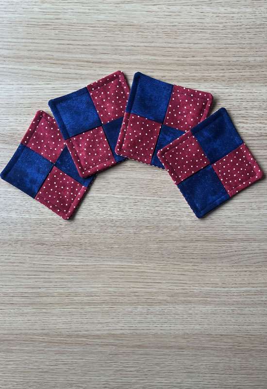 Red, White Dot, & Blue Coaster Set