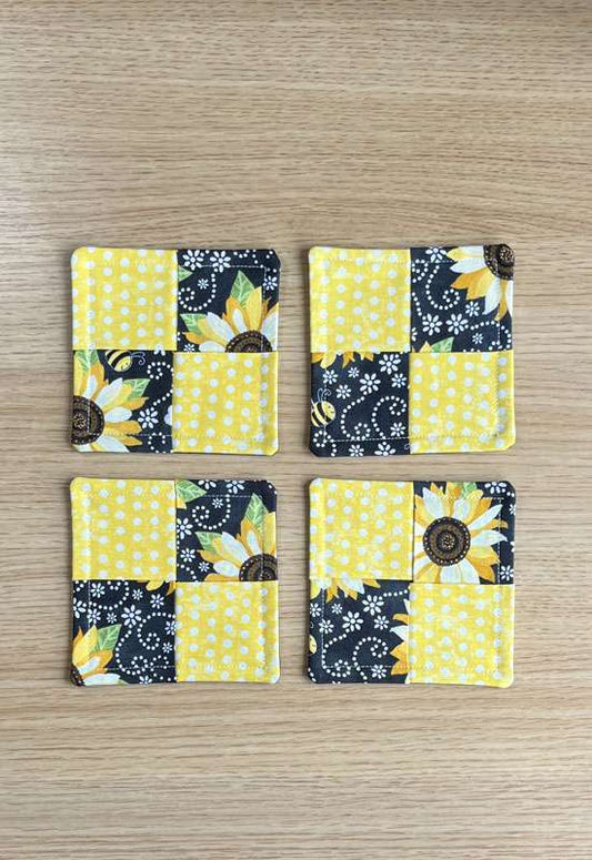 Sunflower & Polka Dots Coaster Set