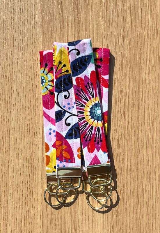 Floral Print Wristlet Keychain