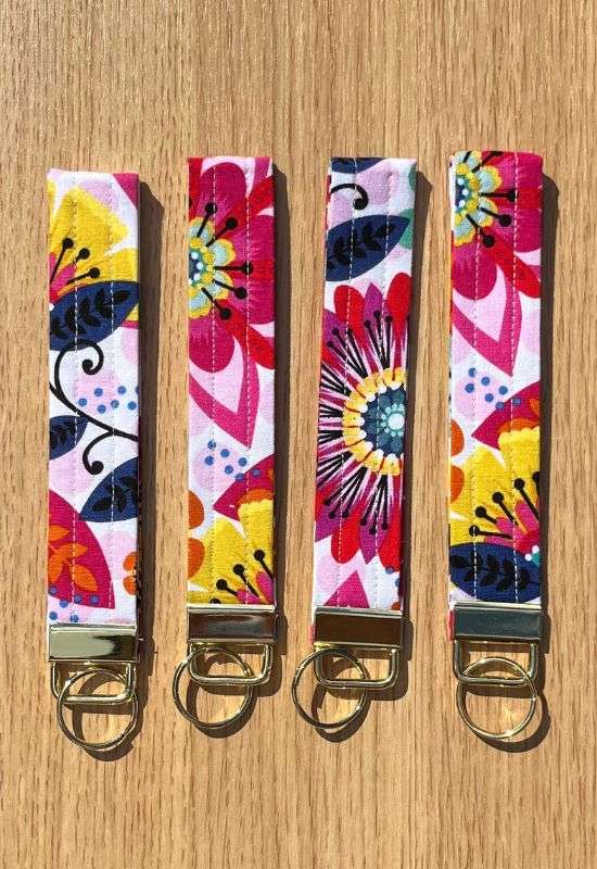 Floral Print Wristlet Keychain