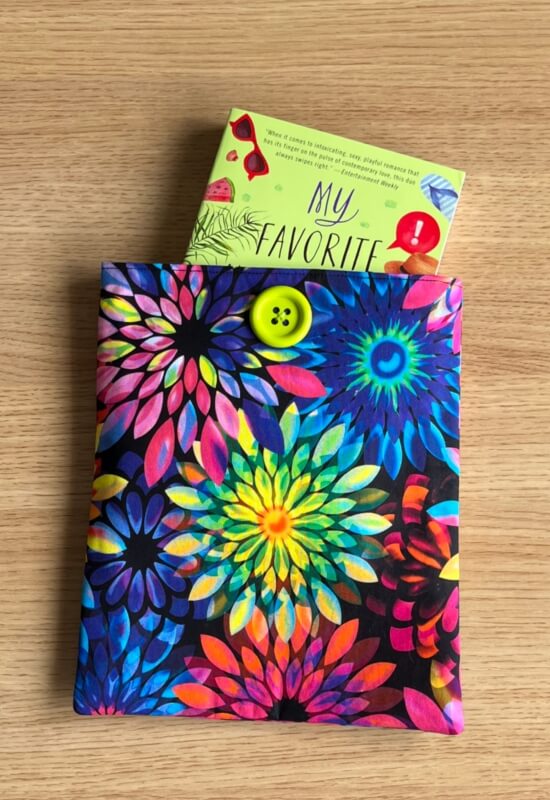 Kaleidoscope Dream Book Sleeve w/ Lime Green Button