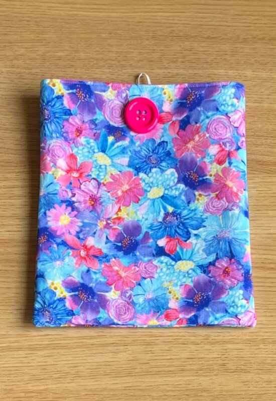 Fuchsia Bloom Book Sleeve w/ Pink Button