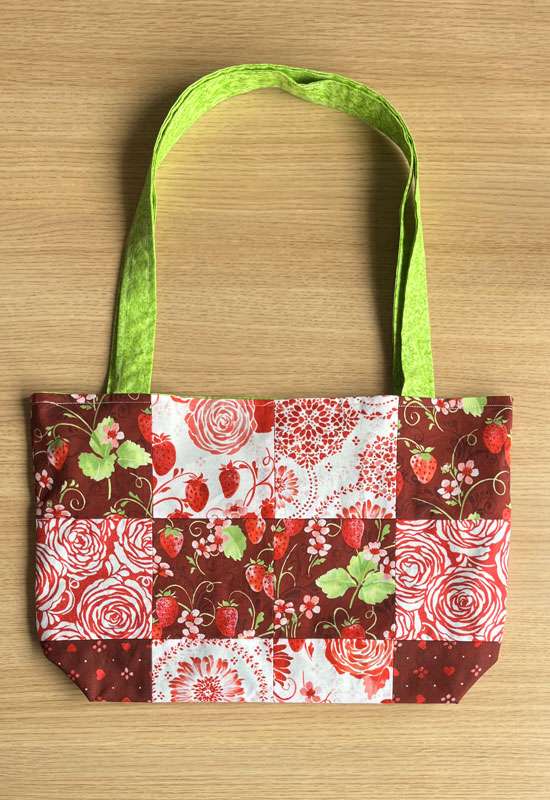 Strawberries & Roses Patchwork Tote