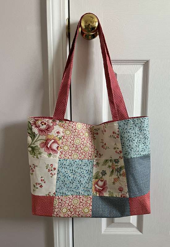 Pink, Blue, & Cream Patchwork Tote