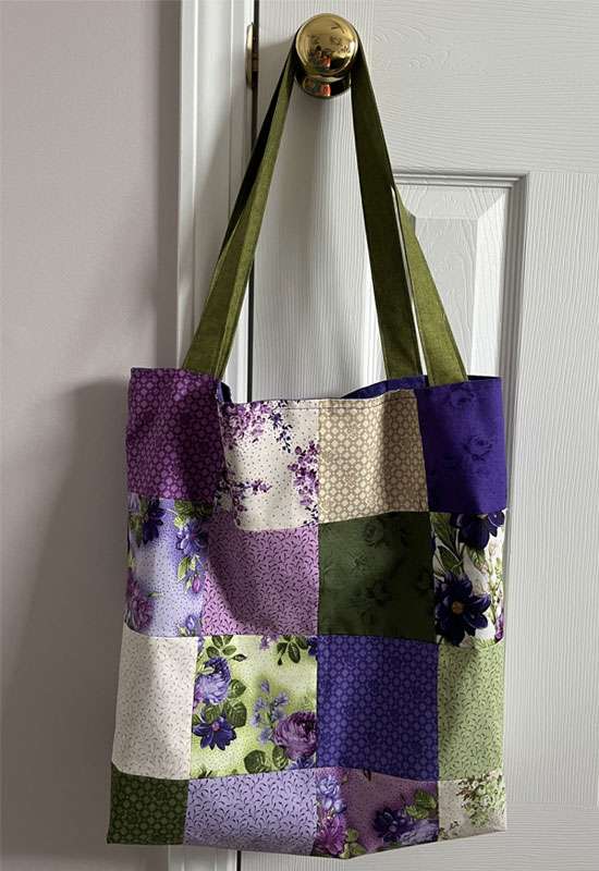 Purple Floral Patchwork Tote