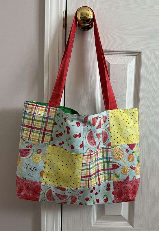 Watermelon & Cherries Summer Patchwork Tote