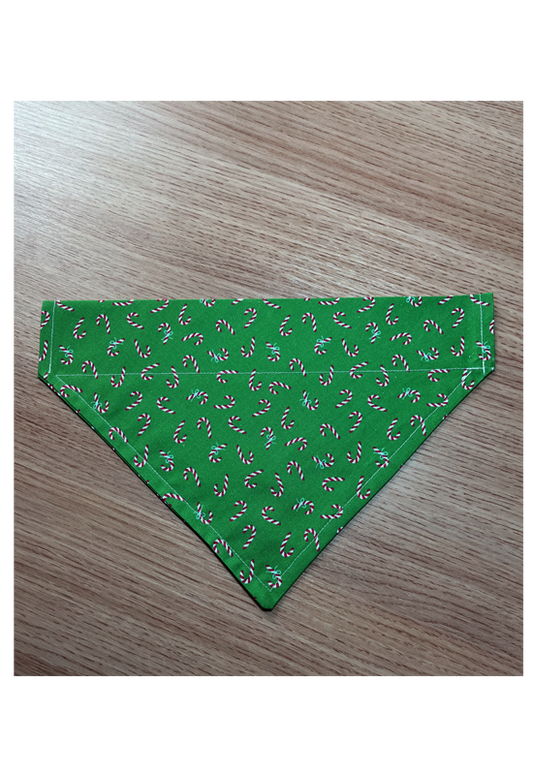 Candy Canes Green Dog Bandana