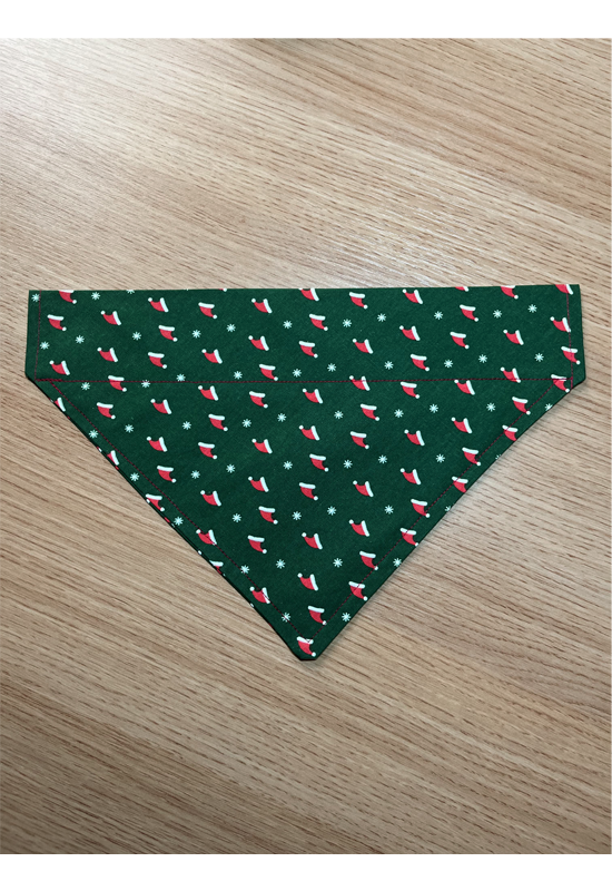 Santa Hats Dark Green Dog Bandana