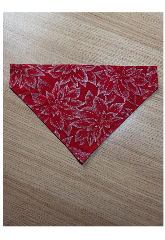 Red Poinsettia Dog Bandana